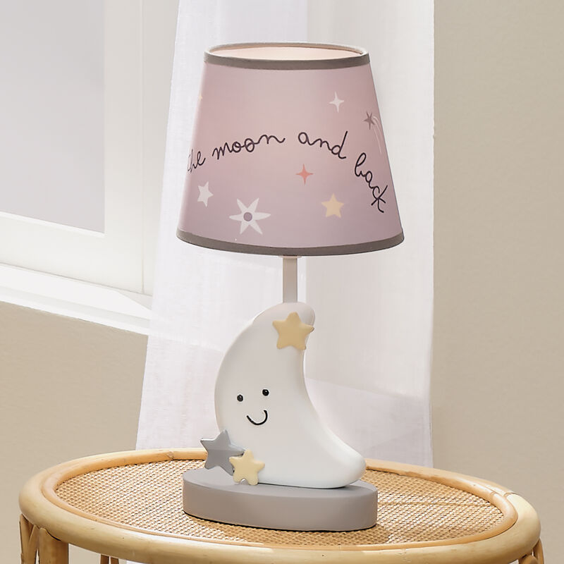 Bedtime Originals Little Star Celestial Moon Nursery Lamp with Shade and Bulb