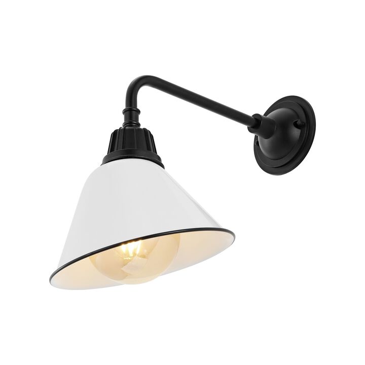 Croydon Farmhouse Industrial Indoor/Outdoor Iron LED Gooseneck Arm Outdoor Sconce
