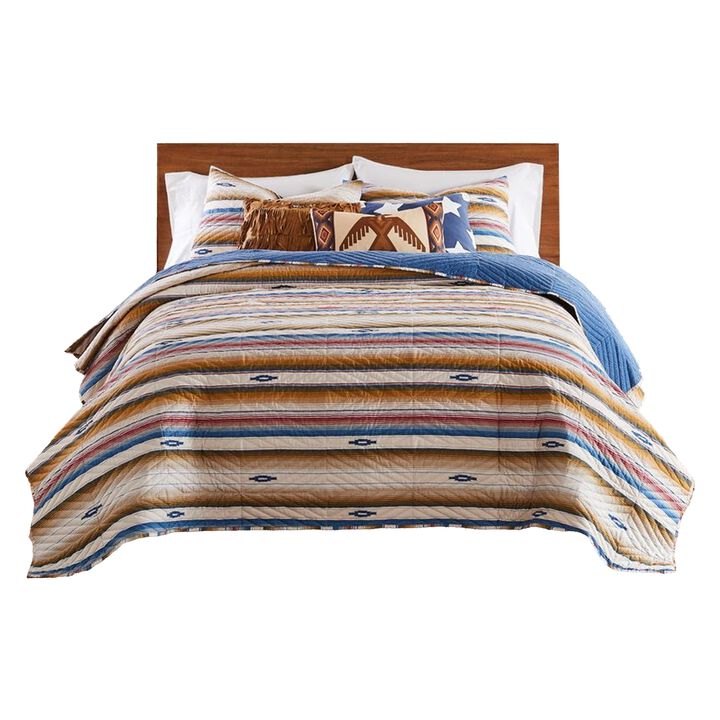Rey 2pc XL Twin Quilt and Pillow Sham Set, Multicolor, Chevron Print