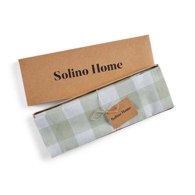 Solino Home 100% Pure Linen 14 x 19 Inch Placemats Set of 4 | Buffalo Check