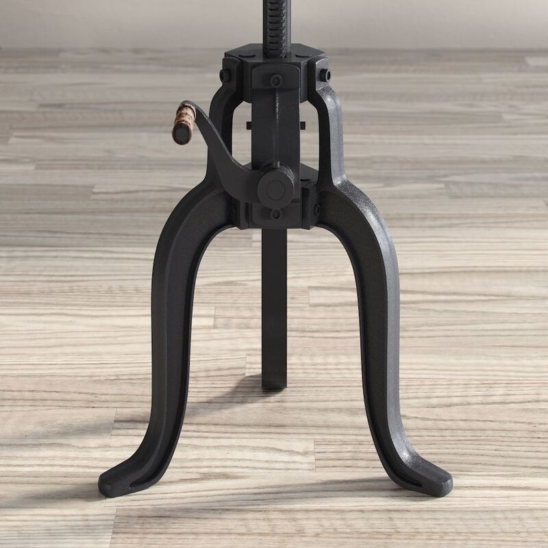 Jofran Inc. Global Archive Industrial Iron and Solid Wood Crank Table