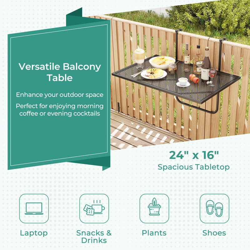 Outdoor Folding Hanging Table with Metal Frame