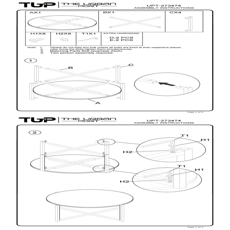 Ivy 30 Inch Marble Top Round Coffee Table with Metal Frame, White and Black-Benzara