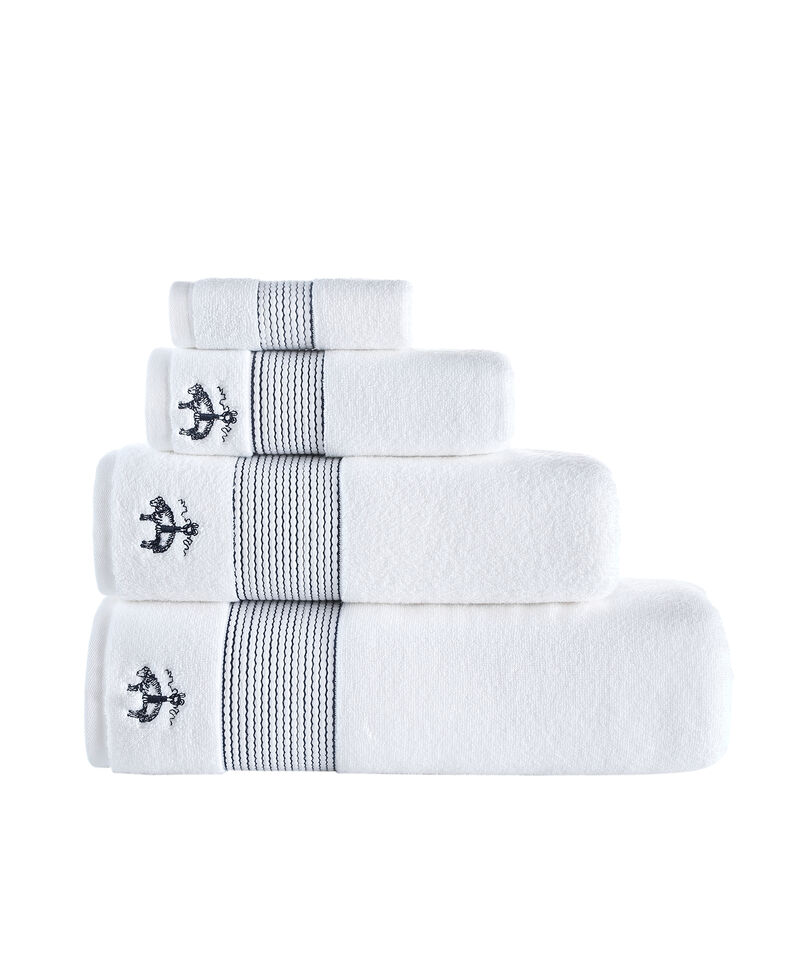 Brooks Brothers Rope Stripe Border 2 pcs Wash Towels