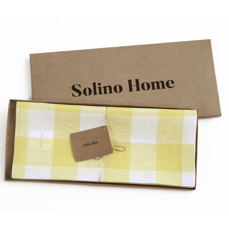Solino Home 100% Pure Linen Table Runner | Buffalo Check