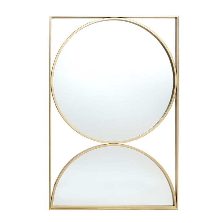 LuxenHome Gold Hourglass Frame Metal Modern Accent Wall Mirror