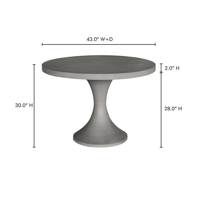 Moe’s Isadora Outdoor Dining Table Dark Grey