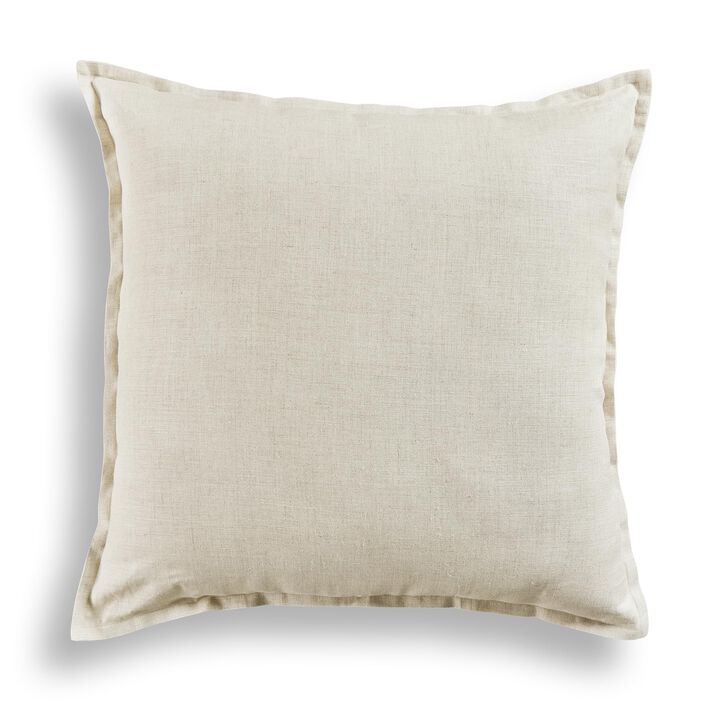 Solino Home Decorative Linen Pillow Cover 20 x 20 Inch - 100% European Flax Throw Pillow Case with Invisible Zipper | Santa Barbara