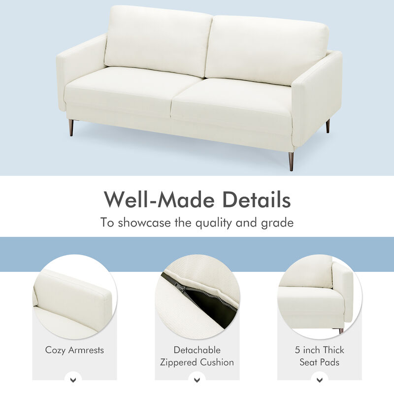 Fabric Sofa Couch Living Room Small Apartment Furniture w/ Metal Leg