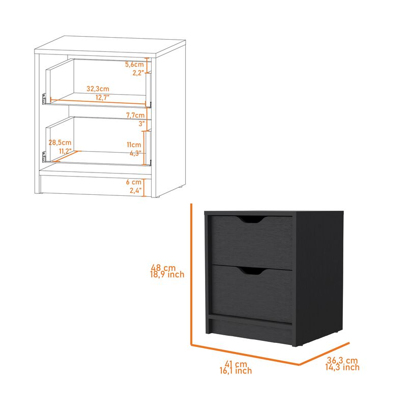 Dillon 2 Drawers Nightstand