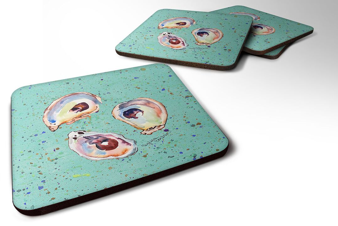 Caroline's Treasures 8463FC Oyster Foam Coasters (Set of 4), 3.5 H x 3.5 W, Multicolor