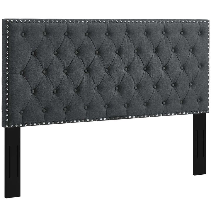 Modway - Helena Tufted Full / Queen Upholstered Linen Fabric Headboard Gray