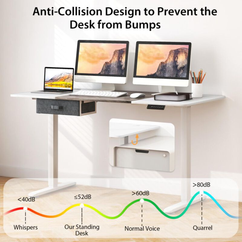 Hivvago Height Adjustable Electric Standing Desk with USB Charging Port