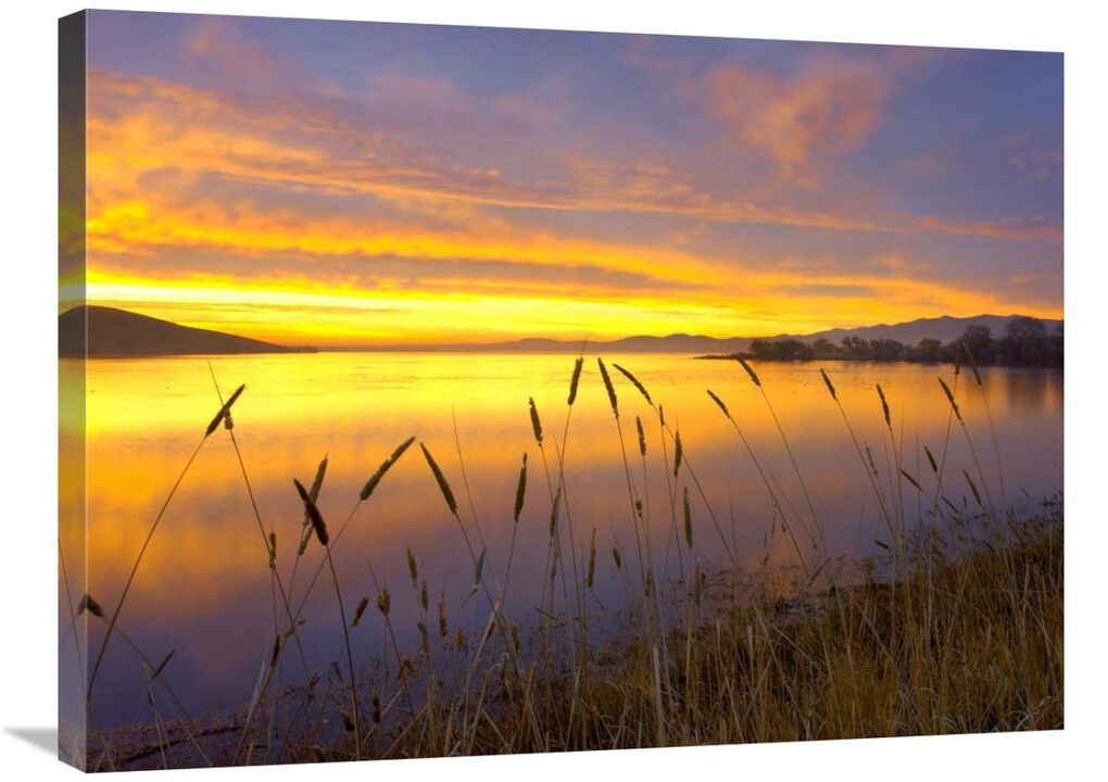 Sunrise at San Luis Reservoir, San Joaquin Valley, California-Canvas Art-32x24