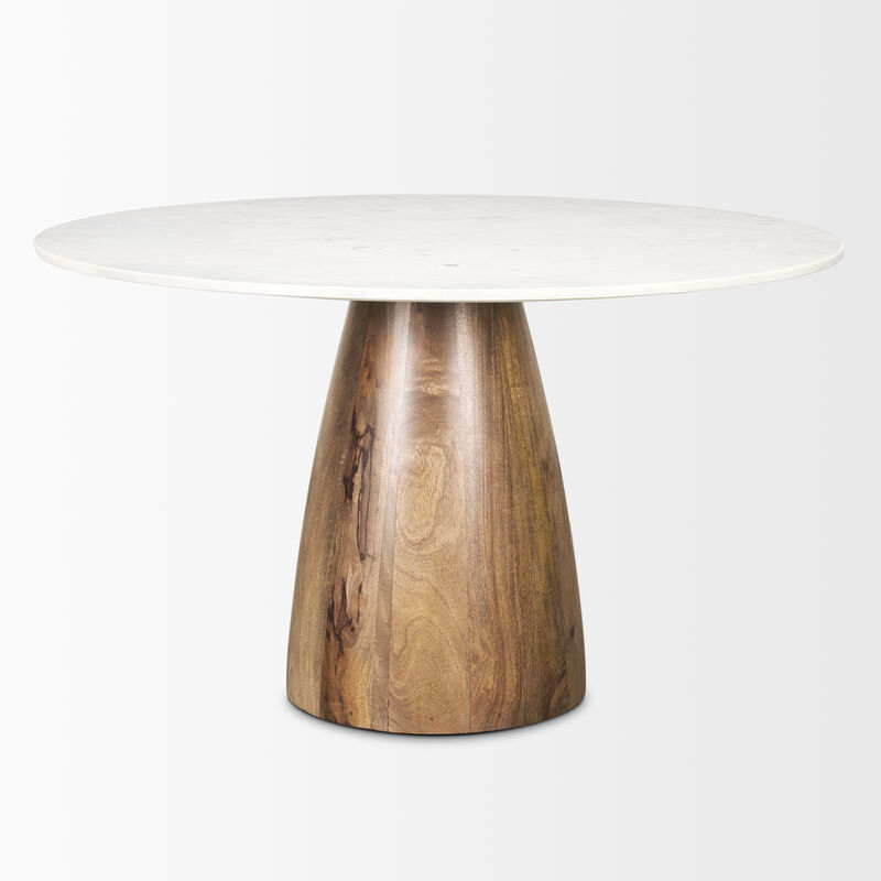 Allyson 48" White Marble Dining Table