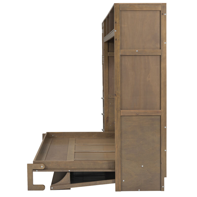 Merax Murphy Bed with Wardrobe and Drawers
