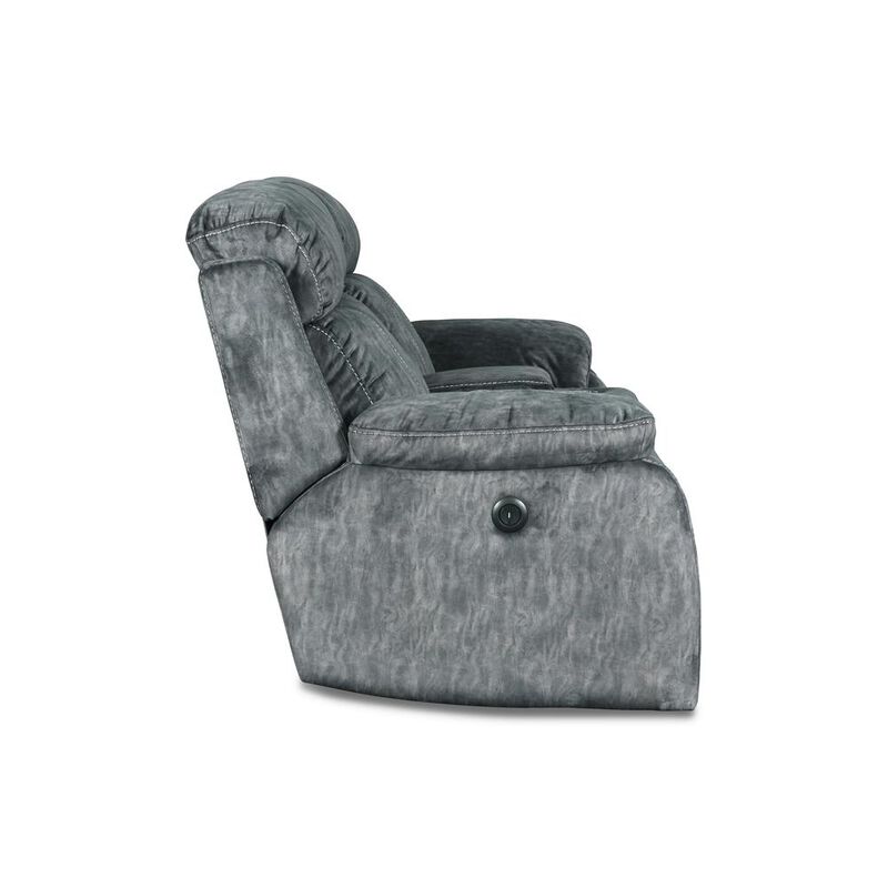 New Classic Furniture Furniture Tango Polyester Console Loveseat  Speaker in Shadow Gray