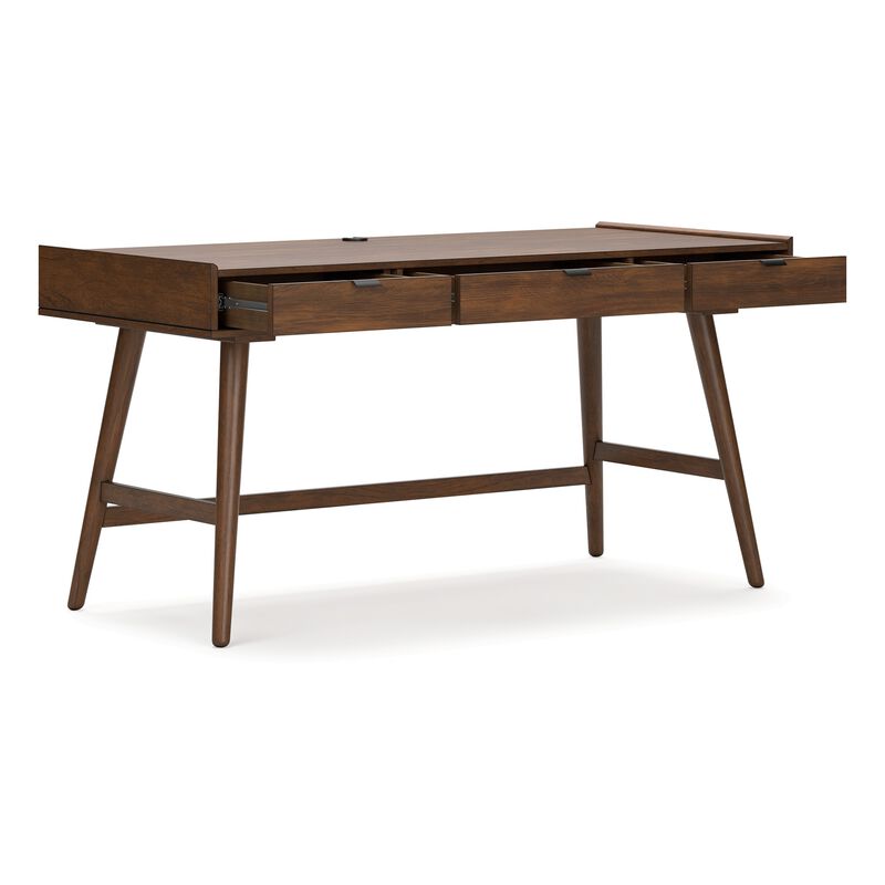 Jeyn Home Office Desk, 60 Rectangular Top w 3 Drawers, Natural Brown - Benzara
