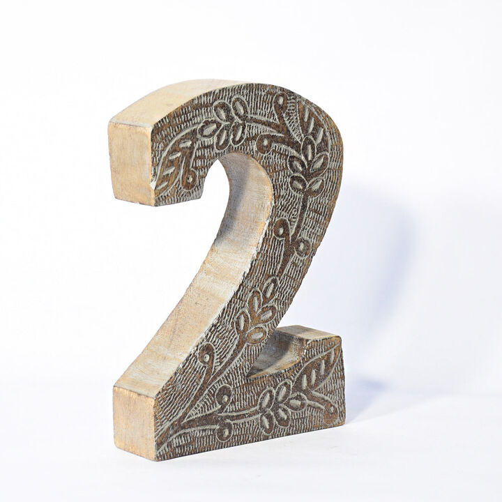 Vintage Gray Handmade Eco-Friendly "2" Numeric Number For Wall Mount & Table Top D�cor