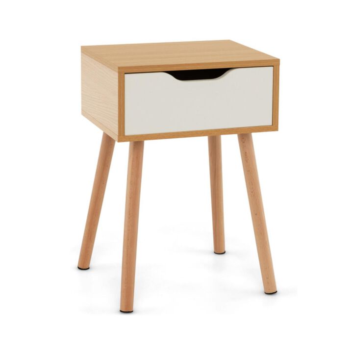 Hivvago Set of 1/2 Modern Nightstand with Storage Drawer for Bedroom Living Room
