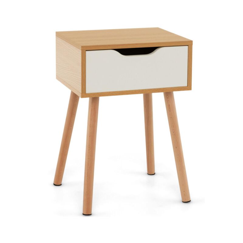 Hivvago Set of 1/2 Modern Nightstand with Storage Drawer for Bedroom Living Room
