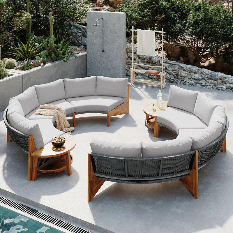 Merax  Modern Outdoor Seating Sofa Set with Table