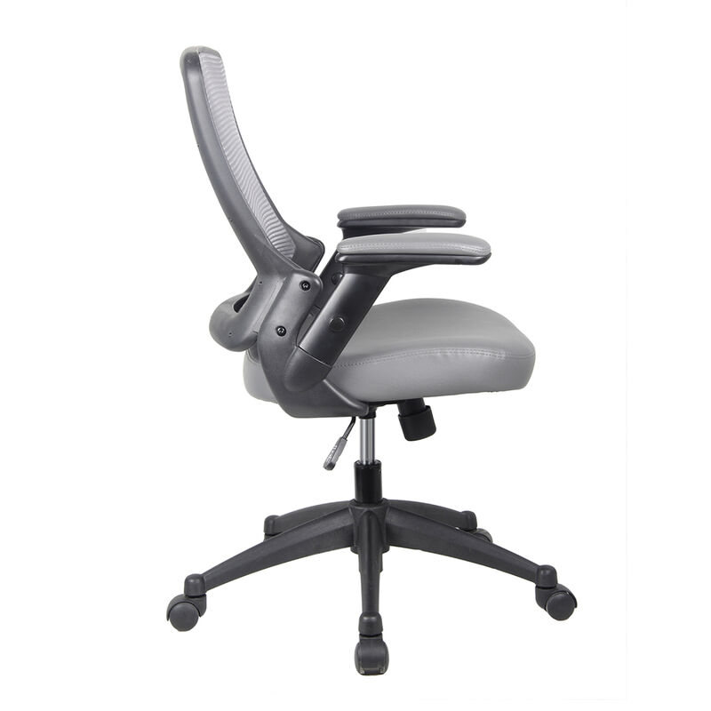 Mid-Back Mesh Task Office Chair With Height Adjustable Arms, Grey