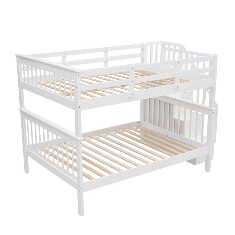 Modern Storage Bunk Bed with Open Shelves
