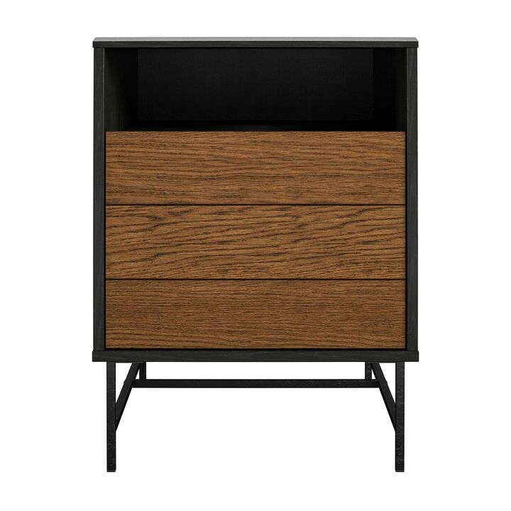 Reznor End Table, Black Oak