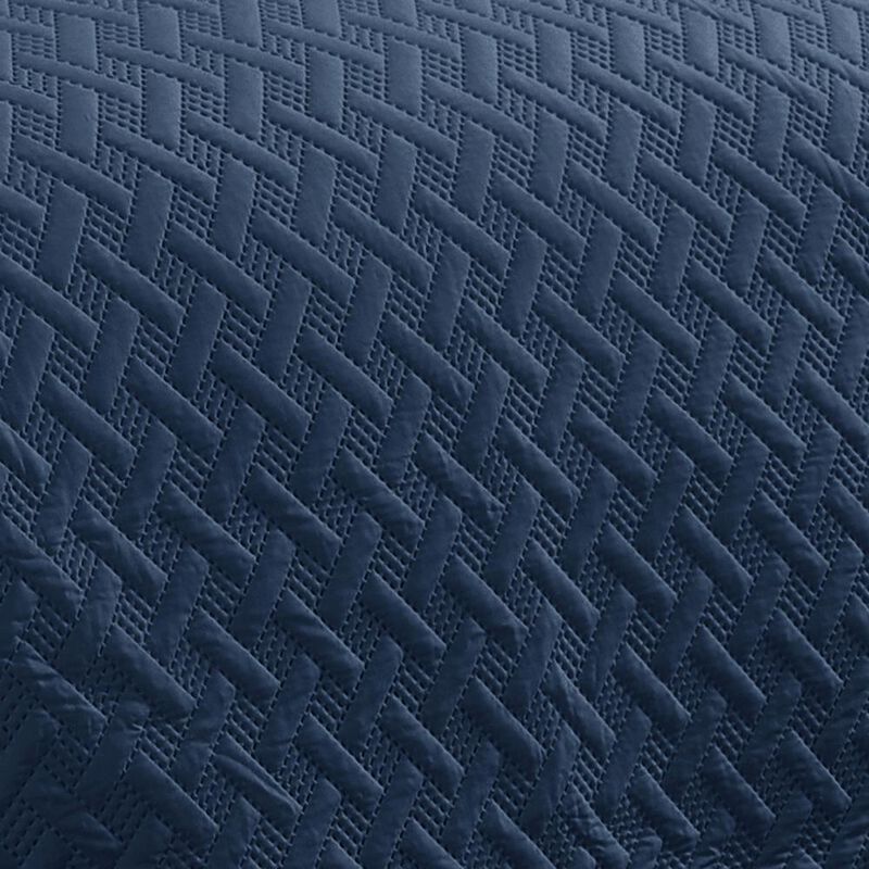 RT Designers Collection Bella 3pc Pinsonic Premium Quality All Year Round Quilt Set for Revitalize Bedroom Queen Navy