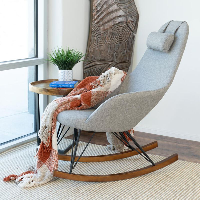 Ashcroft Furniture Co Chloe Mid Century Modern Rocker Livingroom and Bedroom Chair