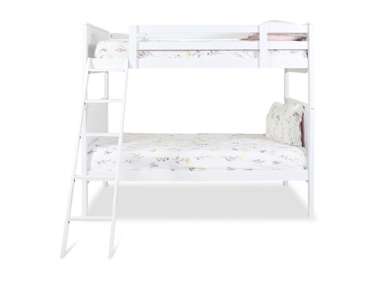 Nextonfort Twin Over Twin Bunk Bed in White