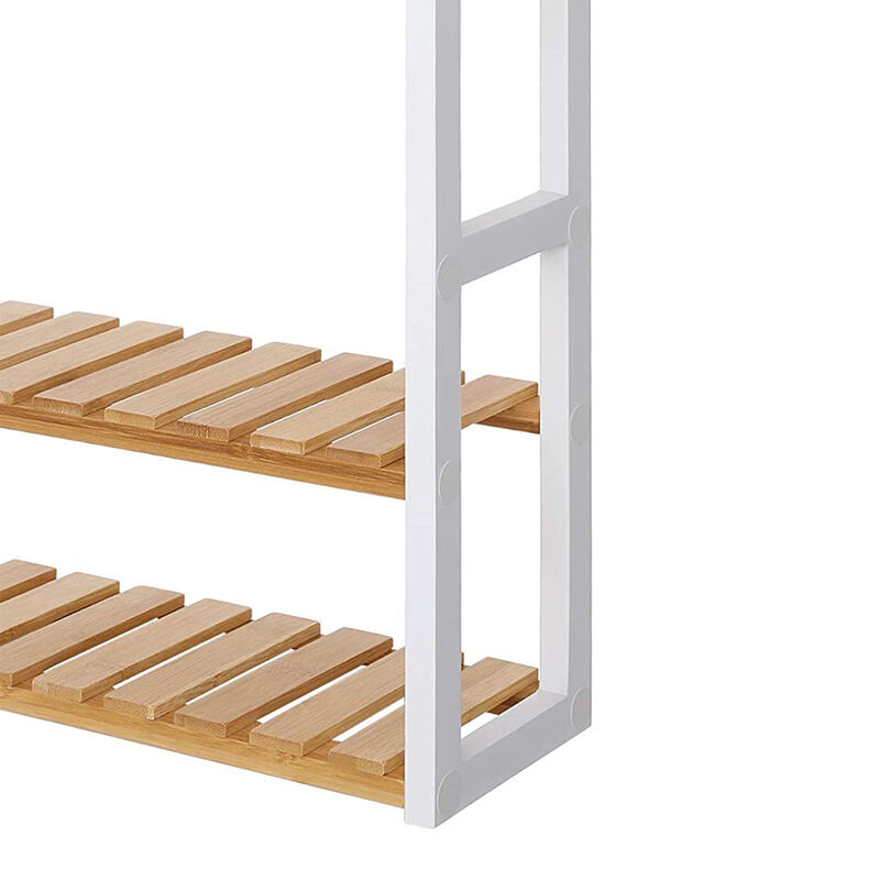 Adjustable Bamboo Rack Multifunctional Bathroom Kitchen Living Room Holder 3-Tier Utility Storage Shelf