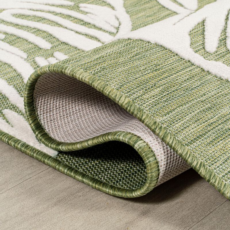 Tobago High-Low Two Tone Monstera Leaf Area Rug