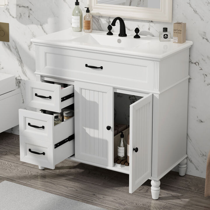 Merax 36" Bathroom Vanity with Sink and Drawers