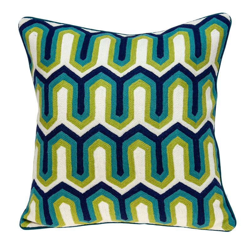 20" Multicolored Geometrical Transitional Throw Pillow