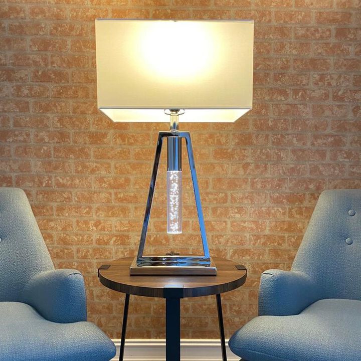Night tube Table Lamp Chrome Metal and Acrylic LED Light