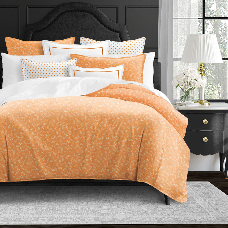 6ix Tailors Fine Linens Sabrina Tangerine Duvet Cover Set