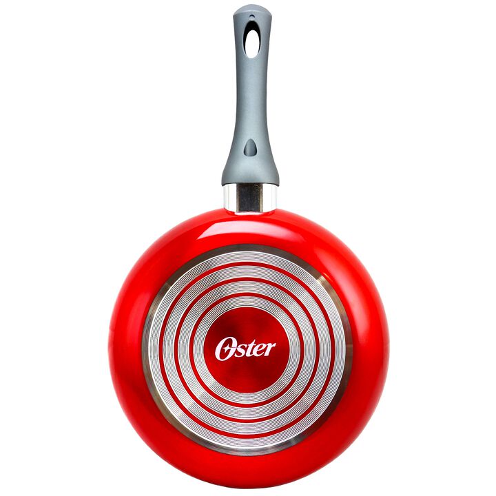 Oster Herscher 9.5 Inch Aluminum Frying Pan in Red