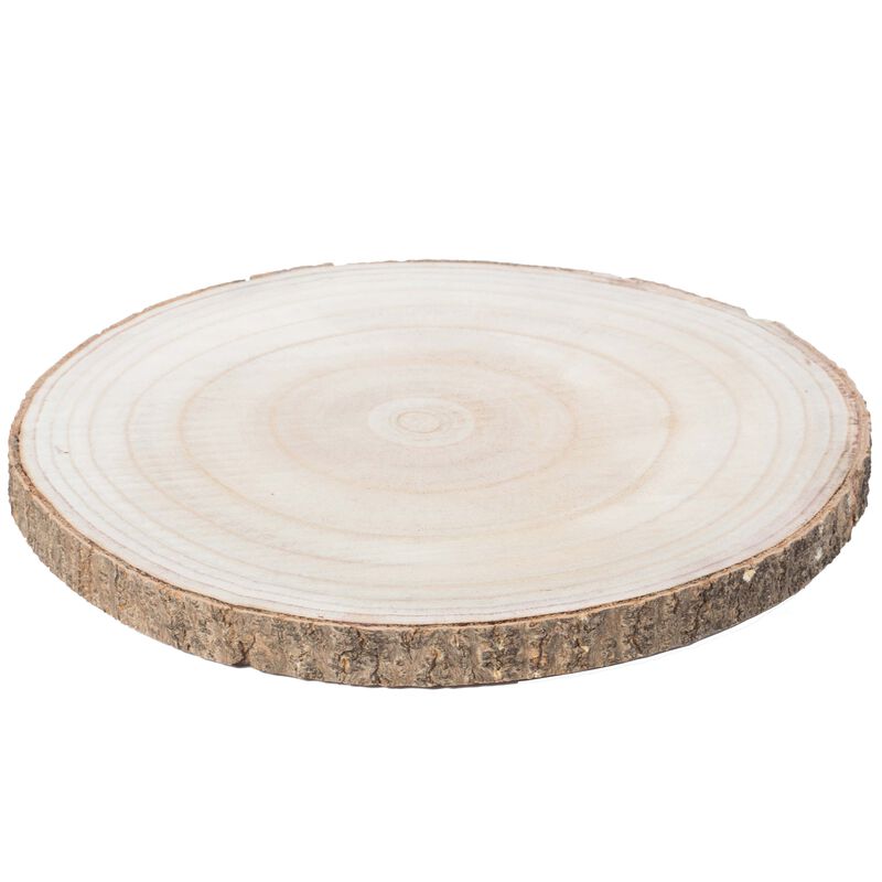 Barky Natural Wood Slabs Rustic Ornament Slice Tray Table Charger 14" set of 4