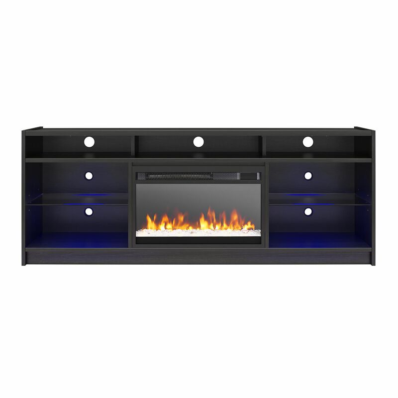Ameriwood Home Terrene Fireplace Space Heater TV Stand for TVs up to 65"