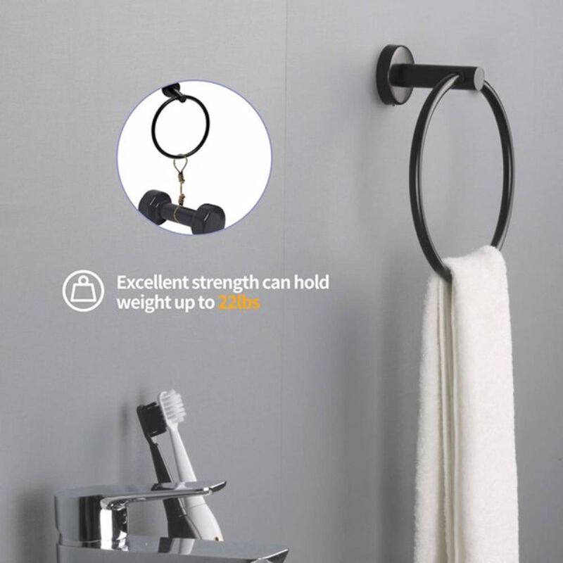 6-Piece Bathroom Towel Rack Set Wall-Mounted Organizer for Towels and Bathroom Essentials