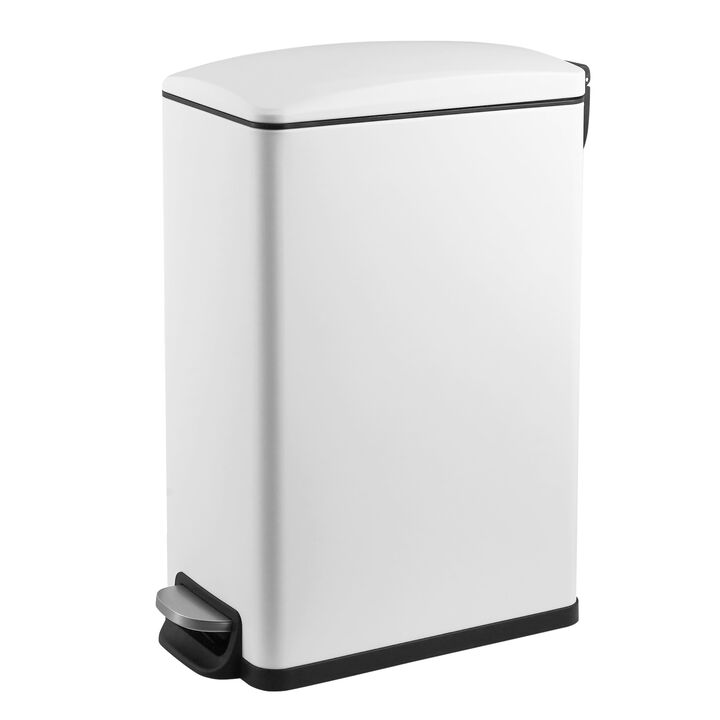 11.9 Gallon Slim Trash Can, Stainless Steel Kitchen Step Trash Can