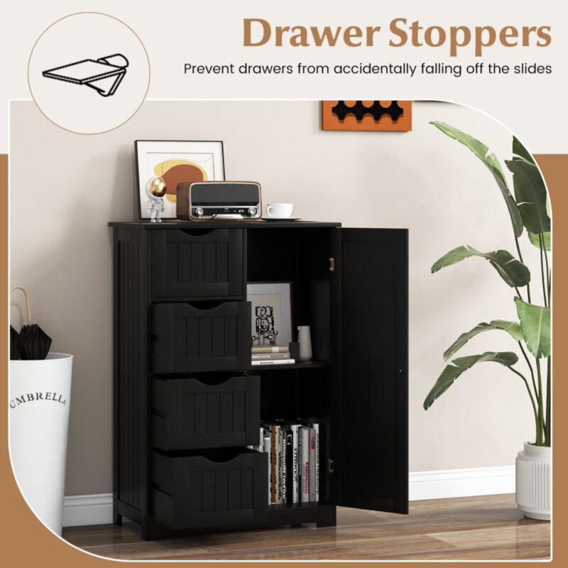 Hivvago Standing Indoor Wooden Cabinet with 4 Drawers