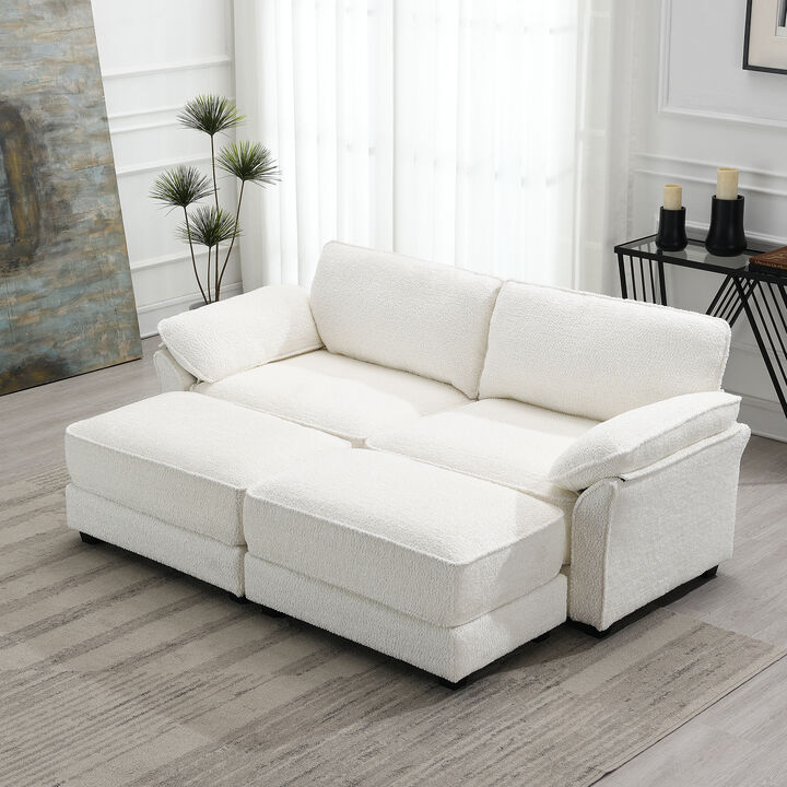 4 Seat Upholstered Sleeper Sectional Sofa