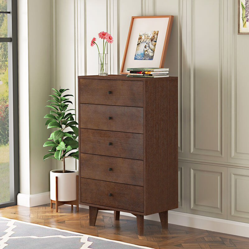 Real Wood Storage Cabinet with Retro Handle