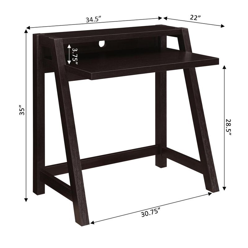 Convenience Concepts Newport Lilly 2 Tier Desk, Brown