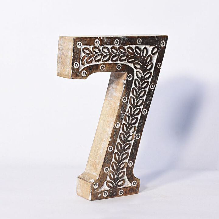 Vintage Natural Handmade Eco-Friendly "7" Numeric Number For Wall Mount & Table Top Décor