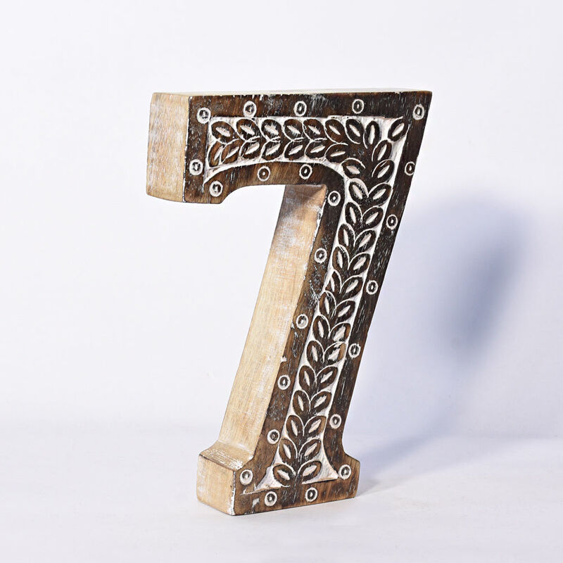 Vintage Natural Handmade Eco-Friendly "7" Numeric Number For Wall Mount & Table Top Décor