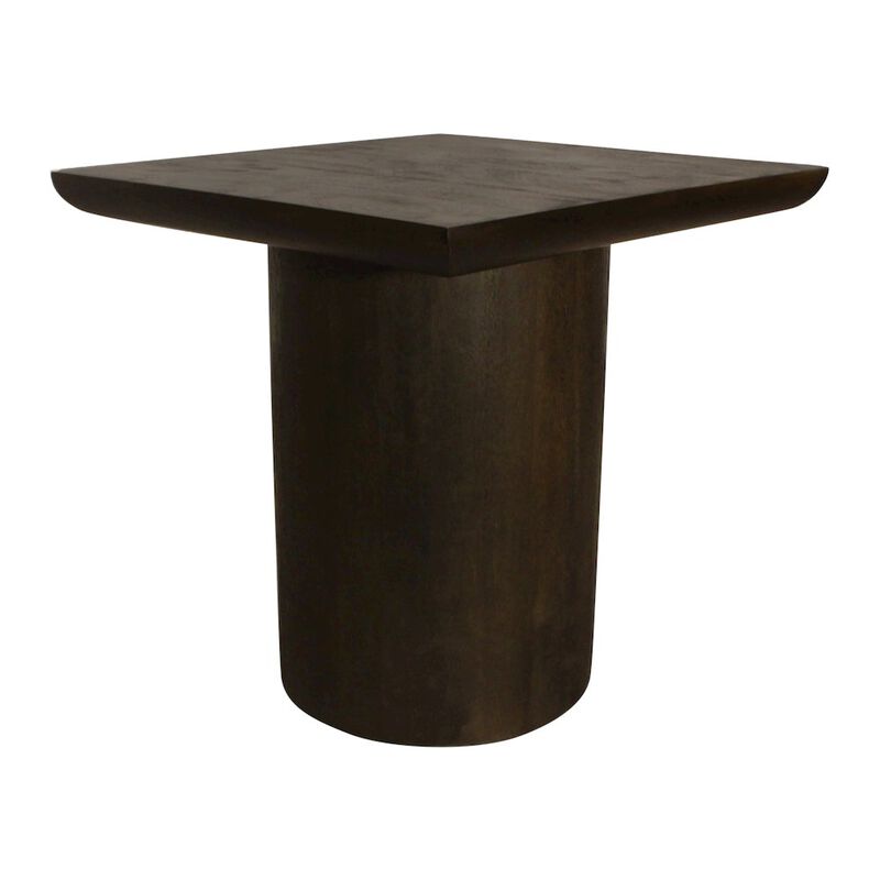 Alex Hamilton Sullivan 24 Solid Wood Square Top End Table in Dark Brown Finish